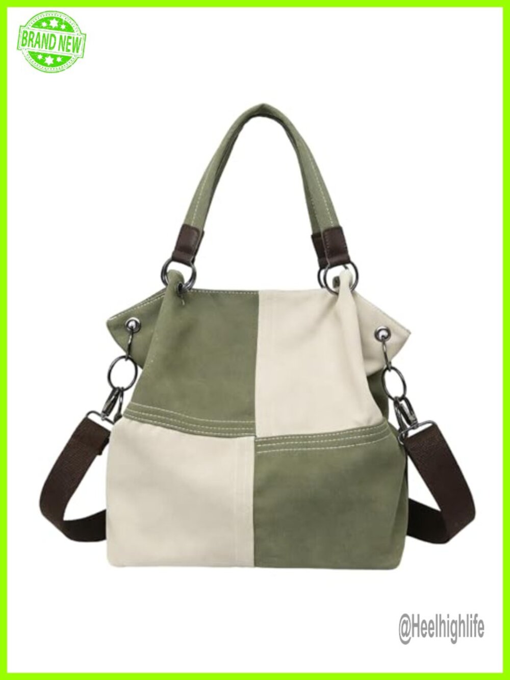 Canvas Convertible Tote Crossbody Shoulder Bag Lightweight Hobo